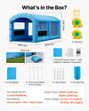 VEVOR Inflatable Paint Booth, 20 x 10 x 8 ft, Portable Spray Booth with 480W+750W Blowers and Large Filter Cotton, Arched Roof Blow Up Painting Tent for ATV, Motorcycle, and Medium Furniture, Blue