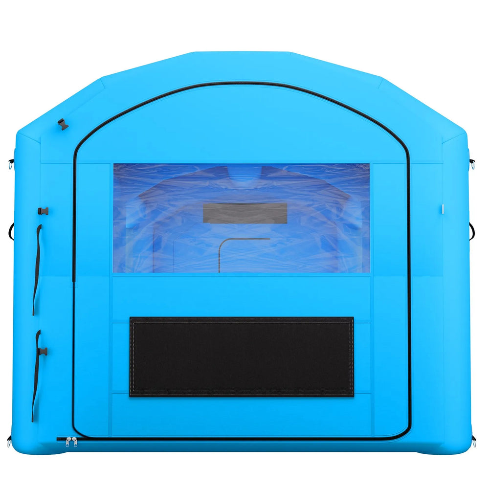 VEVOR Inflatable Paint Booth, 20 x 10 x 8 ft, Portable Spray Booth with 480W+750W Blowers and Large Filter Cotton, Arched Roof Blow Up Painting Tent for ATV, Motorcycle, and Medium Furniture, Blue