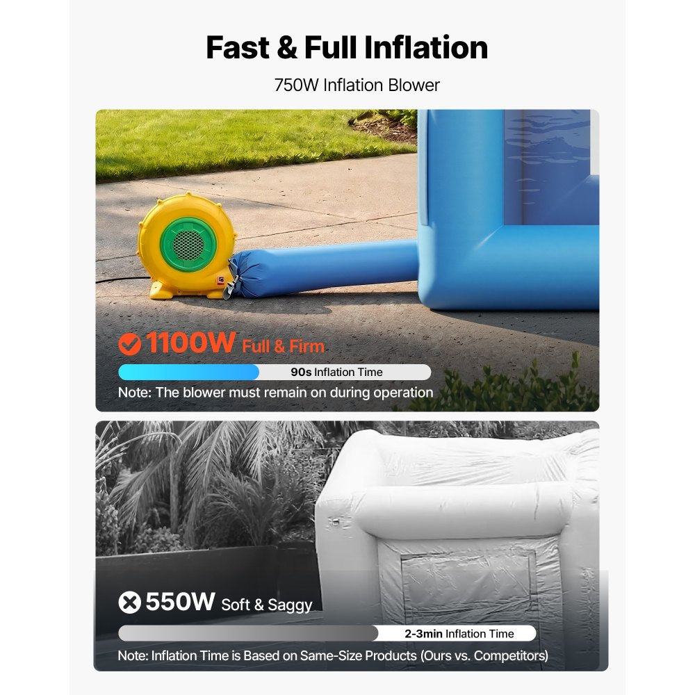 VEVOR Inflatable Paint Booth, 21 x 13 x 10 ft, Portable Spray Booth with 1100W Powerful Blower and Large Filter Cotton, Arched Roof Blow Up Painting Tent for Mid-Size Pickup Truck, Large Furniture