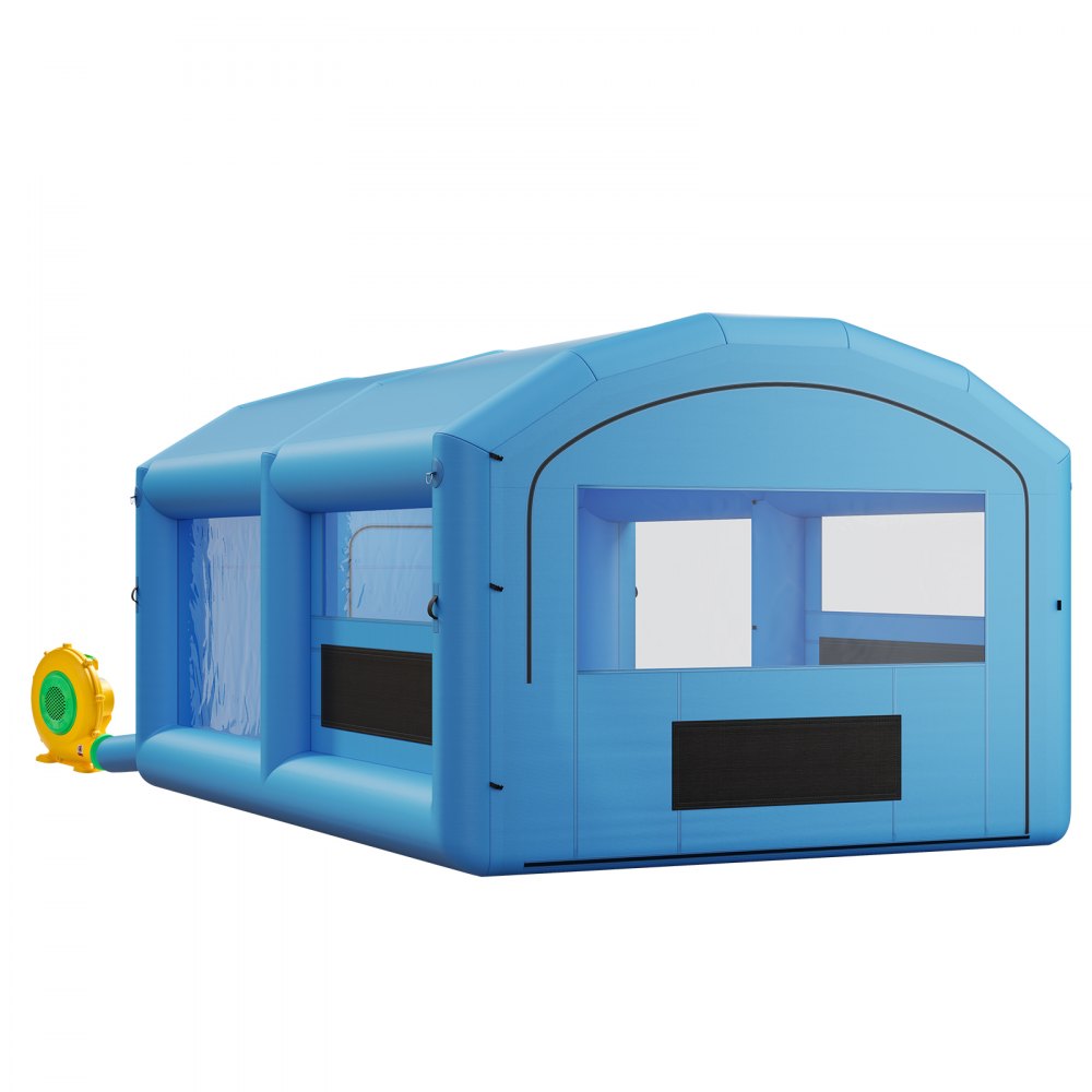 VEVOR Inflatable Paint Booth, 21 x 13 x 10 ft, Portable Spray Booth with 1100W Powerful Blower and Large Filter Cotton, Arched Roof Blow Up Painting Tent for Mid-Size Pickup Truck, Large Furniture
