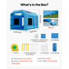VEVOR Inflatable Paint Booth, 13.1 x 8.2 x 8.2 ft, Portable Spray Booth with 750W Powerful Blower and Large Filter Cotton, Blow Up Painting Tent for Bike, Motorcycle, and Small Furniture, Blue