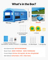 VEVOR Inflatable Paint Booth, 20 x 10 x 8 ft, Portable Spray Booth with 480W+750W Blowers, Large Filter Cotton, Changing Area, Arched Roof Painting Tent for Bike, Motorcycle, and Furniture, Blue
