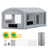 VEVOR Inflatable Paint Booth, 30 x 16 x 12 ft, Portable Spray Booth with 750W+950W Blowers, Large Filter Cotton, Changing Area, Arched Roof Painting Tent for Full-Size Pickup, Small Speedboat, Gray