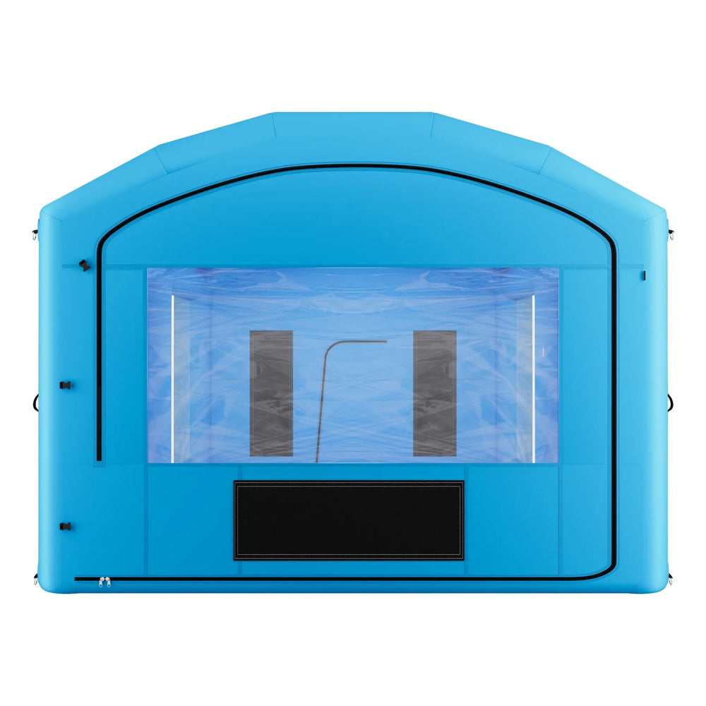 VEVOR Inflatable Paint Booth, 30 x 16 x 12 ft, Portable Spray Booth with 750W+950W Blowers, Large Filter Cotton, Changing Area, Arched Roof Painting Tent for Full-Size Pickup, Small Speedboat, Blue