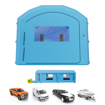 Vevor Inflatable Paint Booth 39 x 16 x 13' Portable Spray Booth with Changing Area Blue New