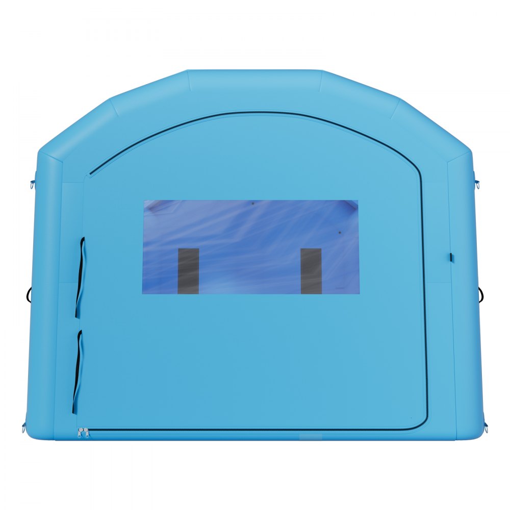VEVOR Inflatable Paint Booth, 39 x 16 x 13 ft, Portable Spray Booth with 950W+1100W Blowers, Large Filter Cotton, Changing Area, Arched Roof Painting Tent for Heavy-Duty Pickup Truck and Van, Blue