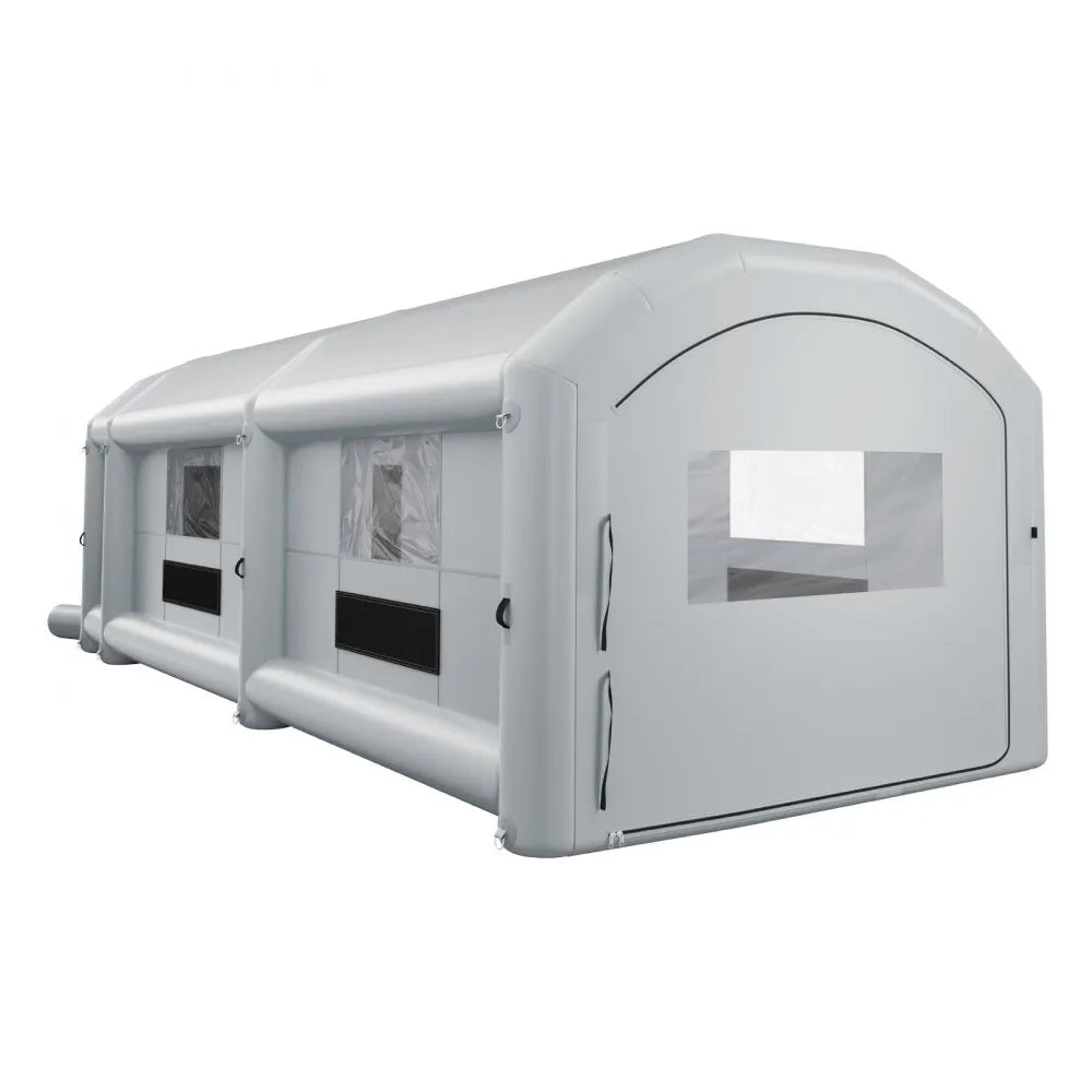 VEVOR Inflatable Paint Booth, 39 x 16 x 13 ft, Portable Spray Booth with 950W+1100W Blowers, Large Filter Cotton, Changing Area, Arched Roof Painting Tent for Heavy-Duty Pickup Truck and Van, Gray