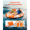 VEVOR Towable Tubes for Boating 2 Person, Inflatable Boat Tubes and Towables with 2 Cockpits, 340lbs Water Sport Tubes for Boat to Pull - with 840D Full Nylon Cover, Padded Grab Handles & Safety Valve