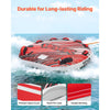 VEVOR Towable Tube for Boating, 3 Riders Inflatable Boat Tubes and Towables, 510 lbs Capacity Water Sport Towable Tube for Boat to Pull - with Fins, Full Nylon Cover, Padded Handles & Safety Valve