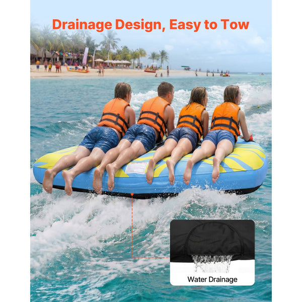 Vevor Towable Tube 4-Rider Inflatable Boat Tube New – FactoryPure