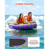 VEVOR Towable Tubes for Boating, 2-Rider Inflatable Boat Tubes and Towables, 340lbs Capacity Water Sport Tube for Boat to Pull - with Anti-Slip Pad, Full Nylon Cover, Padded Handles & Safety Valve