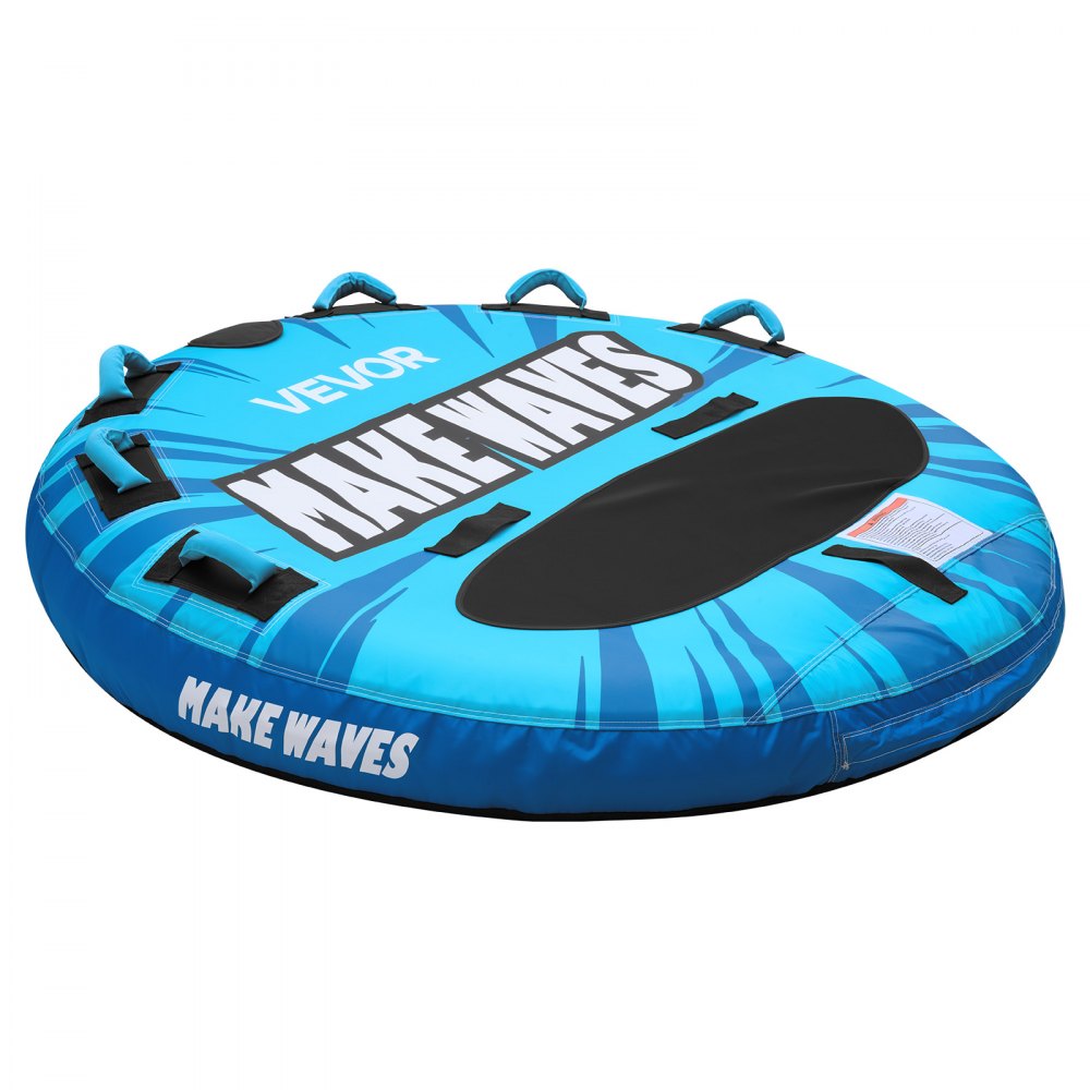 VEVOR Towable Tubes for Boating, 3-Rider Inflatable Boat Tubes and Towables, 510lbs Capacity Water Sport Tube for Boat to Pull - with Anti-Slip Pad, Full Nylon Cover, Padded Handles & Safety Valve