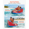 VEVOR Towable Tubes for Boating, 2-Rider Inflatable Towable Tube for Boat to Pull, 340 lbs Capacity Water Sports Boating Tubes - with Full Nylon Cover, Dual Tow Points, Safety Valve & Padded Handles