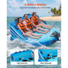 VEVOR Towable Tubes for Boating, 3-Rider Inflatable Towable Tube for Boat to Pull, 510 lbs Capacity Water Sports Boating Tubes - with Full Nylon Cover, Dual Tow Points, Safety Valve & Padded Handles