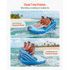 VEVOR Towable Tubes for Boating, 3-Rider Inflatable Towable Tube for Boat to Pull, 510 lbs Capacity Water Sports Boating Tubes - with Full Nylon Cover, Dual Tow Points, Safety Valve & Padded Handles