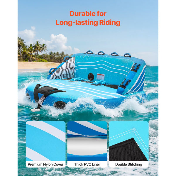 Vevor Towable Tube 3-Rider Inflatable Boat Tube New – FactoryPure