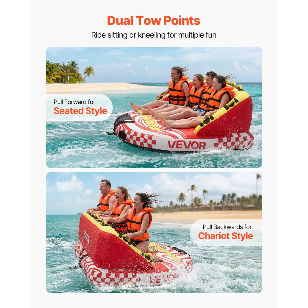 Vevor Towable Tube 4-Rider Inflatable Boat Tube New – FactoryPure