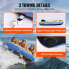 VEVOR Towable Tube for Boating, 1-3 Riders Inflatable Towable Tube with Bumper Fins, 510 lbs Water Sport Towable Tubes for Boats to Pull, Full Nylon Cover, EVA Grab Handles and Speed Safety Valve