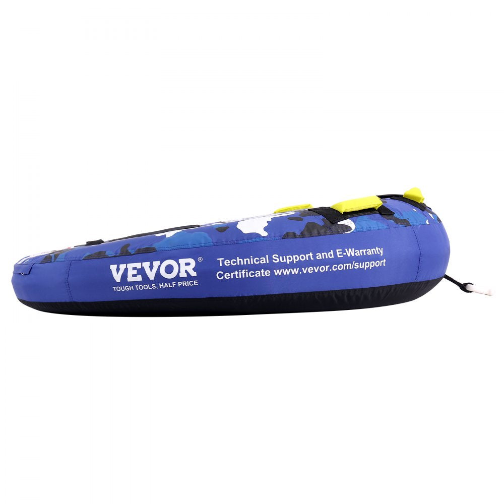 VEVOR Towable Tube for Boating, 340 lbs, 1-2 Riders Inflatable Boat Tubes and Towables, 51.8" Round Water Sport Towable Tube for Boat to Pull, Full Nylon Cover, EVA Grab Handles and Speed Safety Valve
