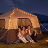 VEVOR Camping Tent, 6 Person Inflatable Cabin Tent with Rechargeable Pump, TPU Air Tube & 4 Large Mesh Windows, Portable Easy Setup Waterproof with Carry Bag for Family Outdoor Camping & Hiking, Beige