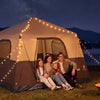 VEVOR Camping Tent, 6 Person Inflatable Cabin Tent with Rechargeable Pump, TPU Air Tube & 4 Large Mesh Windows, Portable Easy Setup Waterproof with Carry Bag for Family Outdoor Camping & Hiking, Beige