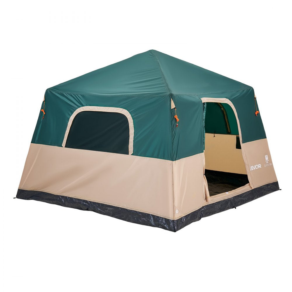 VEVOR Camping Tent, 6 Person Inflatable Cabin Tent with Rechargeable Pump, TPU Air Tube & 4 Large Mesh Windows, Portable Easy Setup Waterproof with Carry Bag for Family Outdoor Camping & Hiking, Green