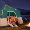 VEVOR Camping Tent, 6 Person Inflatable Cabin Tent with Rechargeable Pump, TPU Air Tube & 4 Large Mesh Windows, Portable Easy Setup Waterproof with Carry Bag for Family Outdoor Camping & Hiking, Green