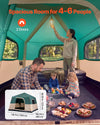 VEVOR Camping Tent, 6 Person Inflatable Cabin Tent with Rechargeable Pump, TPU Air Tube & 4 Large Mesh Windows, Portable Easy Setup Waterproof with Carry Bag for Family Outdoor Camping & Hiking, Green