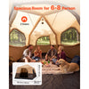 VEVOR Camping Tent, 8 Person Inflatable Cabin Tent with Rechargeable Pump, TPU Air Tube & 4 Large Mesh Windows, Portable Easy Setup Waterproof with Carry Bag for Family Outdoor Camping & Hiking, Beige