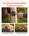 VEVOR Camping Tent, 8 Person Inflatable Cabin Tent with Rechargeable Pump, TPU Air Tube & 4 Large Mesh Windows, Portable Easy Setup Waterproof with Carry Bag for Family Outdoor Camping & Hiking, Beige