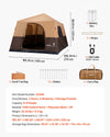 VEVOR Camping Tent, 8 Person Inflatable Cabin Tent with Rechargeable Pump, TPU Air Tube & 4 Large Mesh Windows, Portable Easy Setup Waterproof with Carry Bag for Family Outdoor Camping & Hiking, Beige
