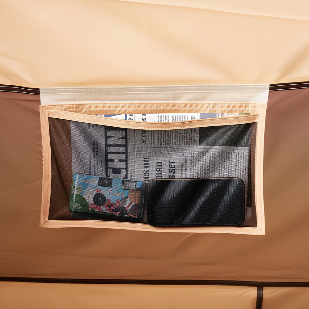 VEVOR Camping Tent, 8 Person Inflatable Cabin Tent with Rechargeable Pump, TPU Air Tube & 4 Large Mesh Windows, Portable Easy Setup Waterproof with Carry Bag for Family Outdoor Camping & Hiking, Beige