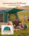 VEVOR Camping Tent, 4 Person Inflatable Cabin Tent with Rechargeable Pump, TPU Air Tube & 5 Large Mesh Windows, Portable Easy Setup Waterproof with Carry Bag for Family Outdoor Camping & Hiking, Green