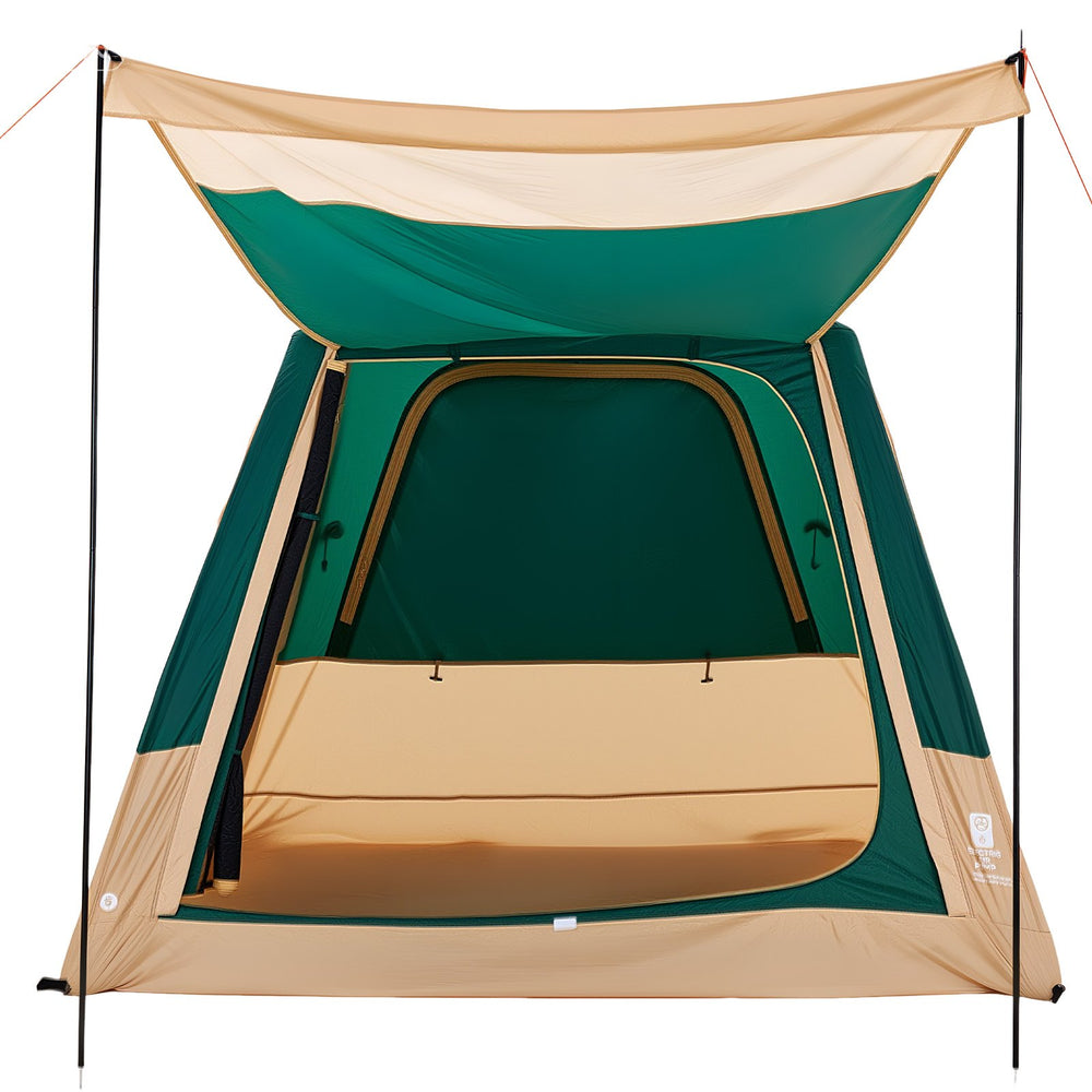 VEVOR Camping Tent, 4 Person Inflatable Cabin Tent with Rechargeable Pump, TPU Air Tube & 5 Large Mesh Windows, Portable Easy Setup Waterproof with Carry Bag for Family Outdoor Camping & Hiking, Green