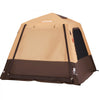 VEVOR Camping Tent, 4 Person Inflatable Cabin Tent with Rechargeable Pump, TPU Air Tube & 5 Large Mesh Windows, Portable Easy Setup Waterproof with Carry Bag for Family Outdoor Camping & Hiking, Beige