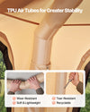 VEVOR Camping Tent, 4 Person Inflatable Cabin Tent with Rechargeable Pump, TPU Air Tube & 5 Large Mesh Windows, Portable Easy Setup Waterproof with Carry Bag for Family Outdoor Camping & Hiking, Beige
