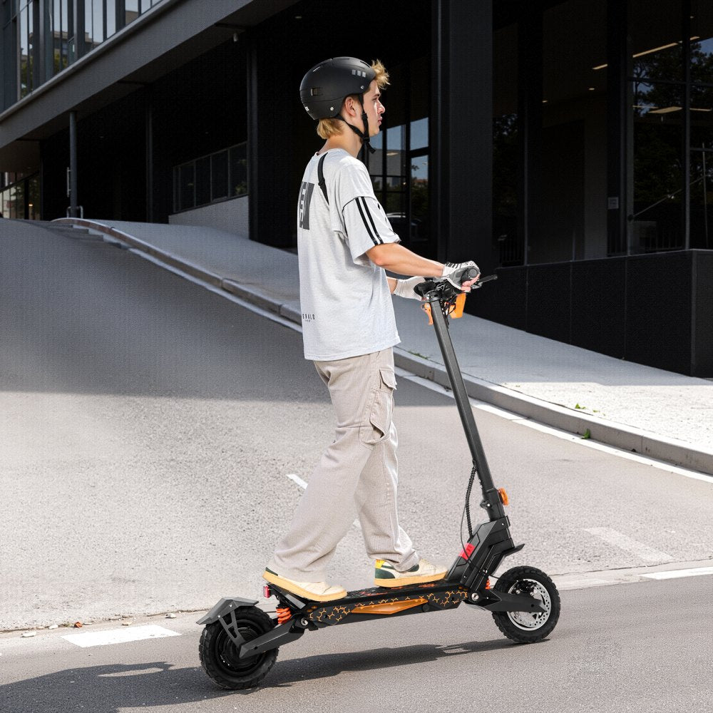 VEVOR Electric Scooter, 500W Motor, 10-Inch Tires, 24 MPH Top Speed, 25 Miles Range, Folding E-Scooter for Adults with Dual Braking, Dual Suspension & App, Max Load 330 lbs, Foldable for Commuting
