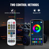 VEVOR 2 PCS 4 FT Whip Light with Spring Base, Led Whip Light with APP & Remote Control, Waterproof 360° Spiral RGB Chasing Lighted Whips with 2 Flags, for UTVs, ATVs, Motorcycles, RZR, Can-am, Go-kart