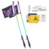 VEVOR 2 PCS 4 FT Whip Light with Spring Base, Led Whip Light with APP & Remote Control, Waterproof 360° Spiral RGB Chasing Lighted Whips with 2 Flags, for UTVs, ATVs, Motorcycles, RZR, Can-am, Go-kart
