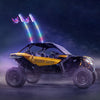 VEVOR 2 PCS 3 FT Whip Light, APP & RF Remote Control Led Whip Light, Waterproof 360° Spiral RGB Chasing Lighted Whips with 4 Flags, for UTVs, ATVs, Motorcycles, RZR, Can-am, Trucks, Off-road, Go-karts