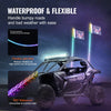 VEVOR 2 PCS 5 FT Whip Light, APP & RF Remote Control Led Whip Light, Waterproof 360° Spiral RGB Chasing Lighted Whips with 4 Flags, for UTVs, ATVs, Motorcycles, RZR, Can-am, Trucks, Off-road, Go-karts
