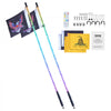 VEVOR 2 PCS 5 FT Whip Light, APP & RF Remote Control Led Whip Light, Waterproof 360° Spiral RGB Chasing Lighted Whips with 4 Flags, for UTVs, ATVs, Motorcycles, RZR, Can-am, Trucks, Off-road, Go-karts