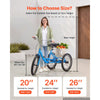 VEVOR Adult Tricycle 20 inch Trike for Adult 3 Wheel Cruiser Bike, with Cargo Basket, Adjustable Seat, and Double-Wall Wheel Rims, Carbon Steel Shopping Picnic Tricycles for Women, Men, Seniors