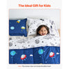 VEVOR Kids Comforter Set, 5 Pieces, Twin Bedding Sets with 1 Comforter, 1 Flat Sheet, 1 Fitted Sheet, 2 Pillowcases, Soft Microfiber & Space Printed, Bedding Comforter Sets for Boys Girls Teen