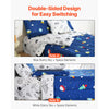 VEVOR Kids Comforter Set, 7 Pieces, Twin Bedding Sets with 1 Comforter, 1 Flat Sheet, 1 Fitted Sheet, 4 Pillowcases, Soft Microfiber & Space Printed, Bedding Comforter Sets for Boys Girls Teen