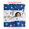 VEVOR Kids Comforter Set, 7 Pieces, Twin Bedding Sets with 1 Comforter, 1 Flat Sheet, 1 Fitted Sheet, 4 Pillowcases, Soft Microfiber & Space Printed, Bedding Comforter Sets for Boys Girls Teen