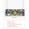 VEVOR Stained Glass Window Panel, 35.1" x 12.9" Tiffany Style Hanging Transom Window Panel with Chain, Large Horizontal Rectangle Stain Glass, Vintage Traditional Art Handcrafts for Kitchen Home Decor