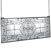 VEVOR Stained Glass Window Panel, 35.2" x 13" Tiffany Style Hanging Transom Window Panel with Chain, Large Horizontal Rectangle Stain Glass, Vintage Traditional Art Handcrafts for Kitchen Home Decor