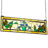 VEVOR Stained Glass Window Panel, 35.2" x 13.1" Tiffany Style Hanging Transom Window Panel with Chain, Large Horizontal Rectangle Stain Glass, Vintage Traditional Art Handcrafts for Kitchen Home Decor