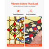 VEVOR Stained Glass Window Panel, 32" x 11" Tiffany Style Hanging Transom Window Panel with Chain, Large Horizontal Rectangle Stain Glass, Vintage Traditional Art Handcrafts for Kitchen Home Decor